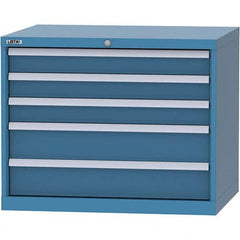 LISTA - 5 Drawer, 84 Compartment Bright Blue Steel Modular Storage Cabinet - Eagle Tool & Supply