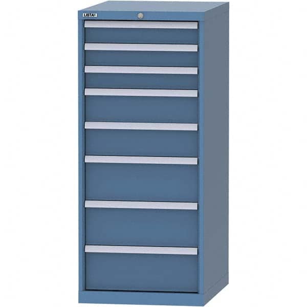 LISTA - 8 Drawer, 99 Compartment Bright Blue Steel Modular Storage Cabinet - Eagle Tool & Supply