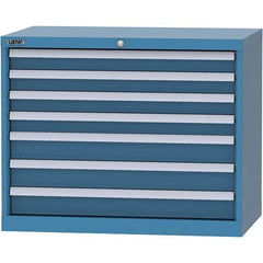 LISTA - 7 Drawer, 84 Compartment Bright Blue Steel Modular Storage Cabinet - Eagle Tool & Supply