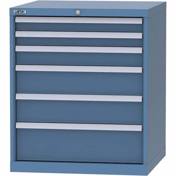 LISTA - 6 Drawer, 45 Compartment Bright Blue Steel Modular Storage Cabinet - Eagle Tool & Supply
