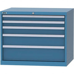 LISTA - 5 Drawer, 84 Compartment Bright Blue Steel Modular Storage Cabinet - Eagle Tool & Supply