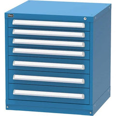 Vidmar - 7 Drawer, 124 Compartment Bright Blue Steel Modular Storage Cabinet - Eagle Tool & Supply