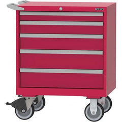 LISTA - 5 Drawer, 124 Compartment Red Steel Modular Storage Cabinet - Eagle Tool & Supply