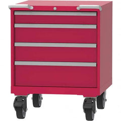 LISTA - 4 Drawer, 45 Compartment Red Steel Modular Storage Cabinet - Eagle Tool & Supply