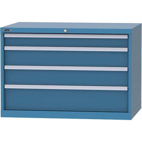 LISTA - 4 Drawer, 84 Compartment Bright Blue Steel Modular Storage Cabinet - Eagle Tool & Supply