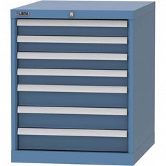 LISTA - 7 Drawer, 99 Compartment Bright Blue Steel Modular Storage Cabinet - Eagle Tool & Supply