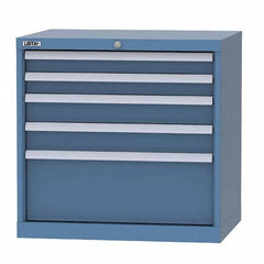 LISTA - 5 Drawer, 124 Compartment Bright Blue Steel Modular Storage Cabinet - Eagle Tool & Supply