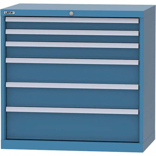 LISTA - 6 Drawer, 84 Compartment Bright Blue Steel Modular Storage Cabinet - Eagle Tool & Supply