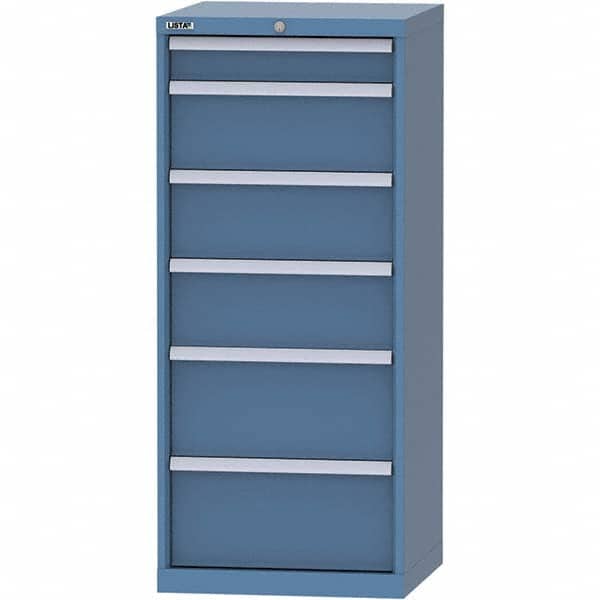 LISTA - 6 Drawer, 84 Compartment Bright Blue Steel Modular Storage Cabinet - Eagle Tool & Supply