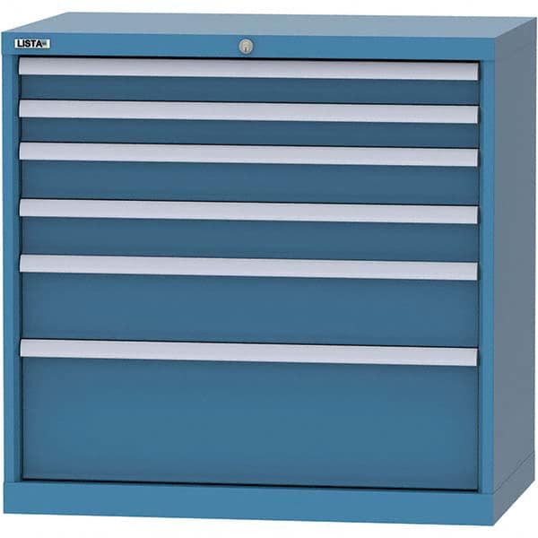LISTA - 6 Drawer, 84 Compartment Bright Blue Steel Modular Storage Cabinet - Eagle Tool & Supply