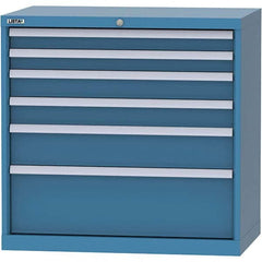 LISTA - 6 Drawer, 84 Compartment Bright Blue Steel Modular Storage Cabinet - Eagle Tool & Supply