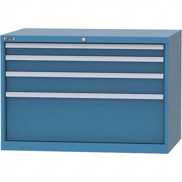 LISTA - 4 Drawer, 84 Compartment Bright Blue Steel Modular Storage Cabinet - Eagle Tool & Supply