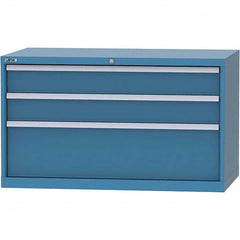 LISTA - 3 Drawer, 99 Compartment Bright Blue Steel Modular Storage Cabinet - Eagle Tool & Supply