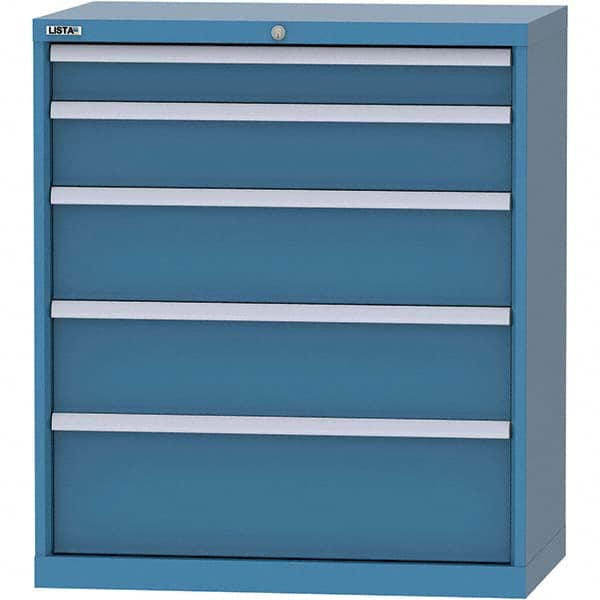 LISTA - 5 Drawer, 84 Compartment Bright Blue Steel Modular Storage Cabinet - Eagle Tool & Supply