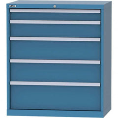 LISTA - 5 Drawer, 84 Compartment Bright Blue Steel Modular Storage Cabinet - Eagle Tool & Supply