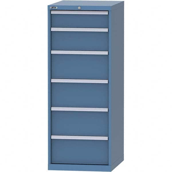 LISTA - 6 Drawer, 99 Compartment Bright Blue Steel Modular Storage Cabinet - Eagle Tool & Supply