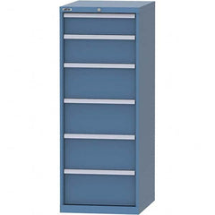 LISTA - 6 Drawer, 99 Compartment Bright Blue Steel Modular Storage Cabinet - Eagle Tool & Supply