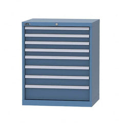 LISTA - 7 Drawer, 124 Compartment Red Steel Modular Storage Cabinet - Eagle Tool & Supply