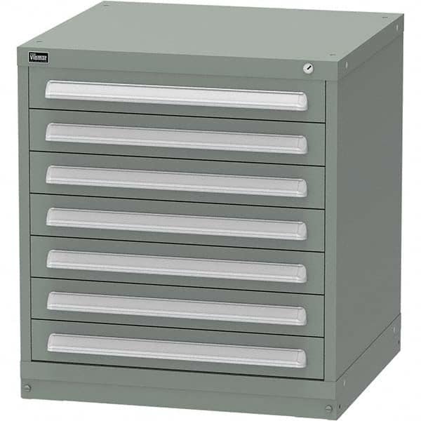 Vidmar - 7 Drawer, 124 Compartment Vidmar Green Steel Modular Storage Cabinet - Eagle Tool & Supply
