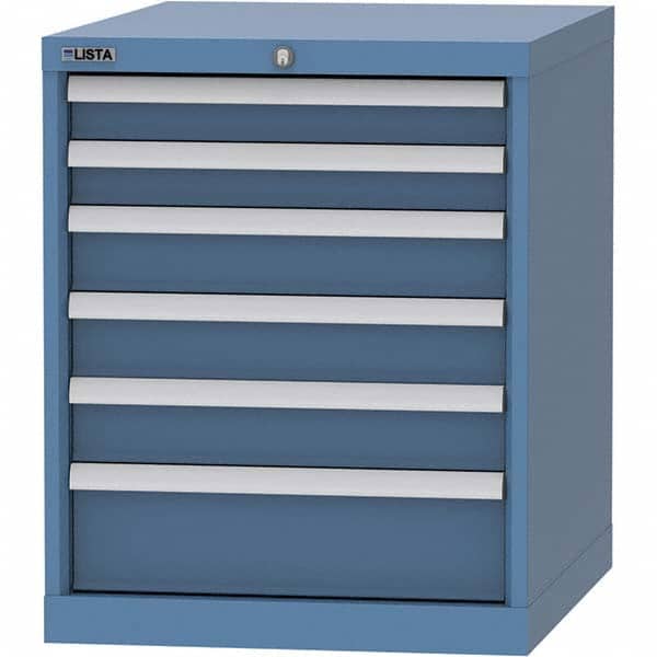 LISTA - 6 Drawer, 99 Compartment Bright Blue Steel Modular Storage Cabinet - Eagle Tool & Supply