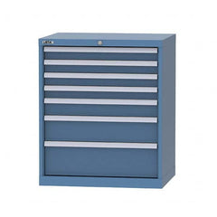 LISTA - 7 Drawer, 124 Compartment Bright Blue Steel Modular Storage Cabinet - Eagle Tool & Supply
