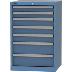 LISTA - 7 Drawer, 84 Compartment Bright Blue Steel Modular Storage Cabinet - Eagle Tool & Supply