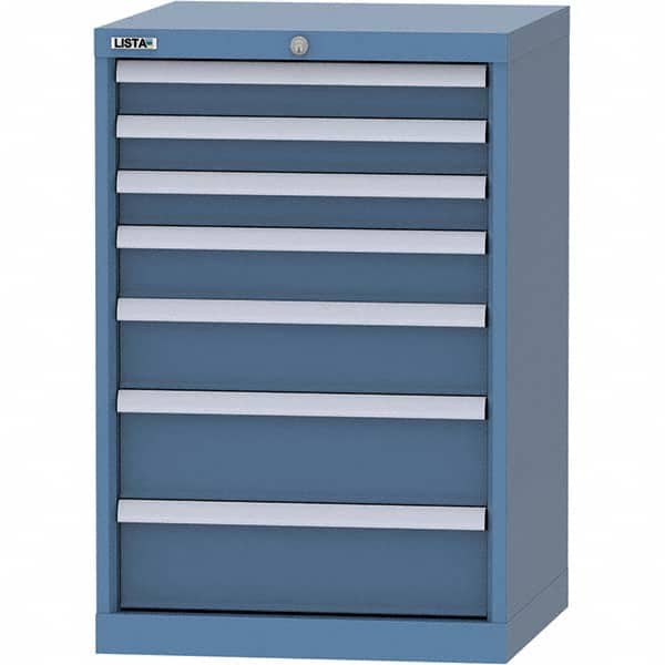 LISTA - 7 Drawer, 84 Compartment Bright Blue Steel Modular Storage Cabinet - Eagle Tool & Supply