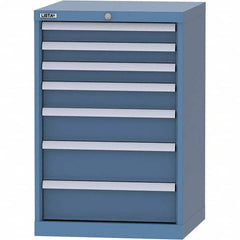LISTA - 7 Drawer, 84 Compartment Bright Blue Steel Modular Storage Cabinet - Eagle Tool & Supply