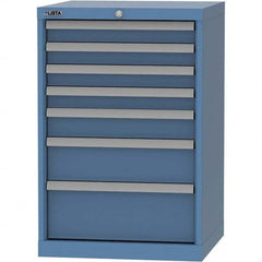 LISTA - 7 Drawer, 84 Compartment Bright Blue Steel Modular Storage Cabinet - Eagle Tool & Supply