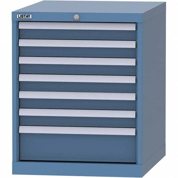LISTA - 7 Drawer, 99 Compartment Bright Blue Steel Modular Storage Cabinet - Eagle Tool & Supply