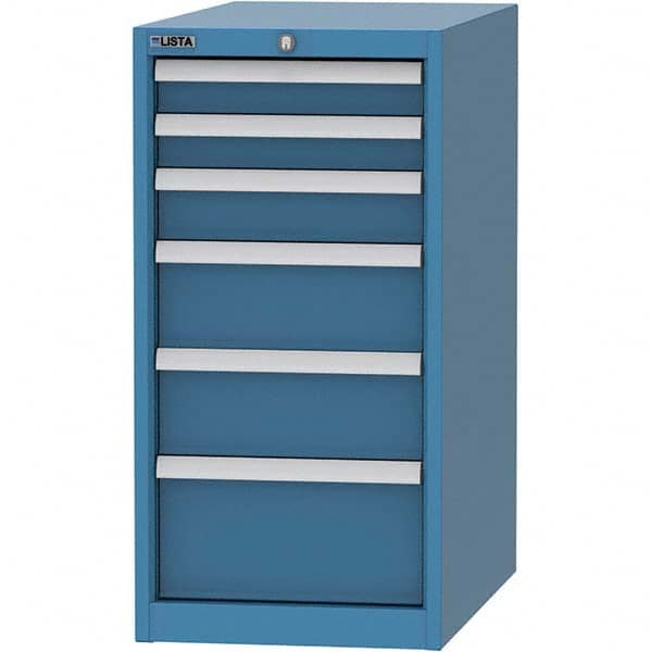 LISTA - 6 Drawer, 45 Compartment Bright Blue Steel Modular Storage Cabinet - Eagle Tool & Supply