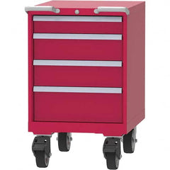 LISTA - 4 Drawer, 99 Compartment Red Steel Modular Storage Cabinet - Eagle Tool & Supply