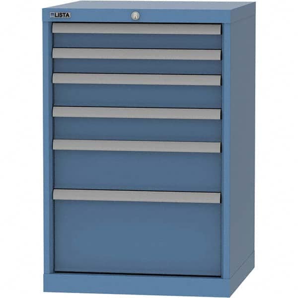 LISTA - 6 Drawer, 84 Compartment Bright Blue Steel Modular Storage Cabinet - Eagle Tool & Supply
