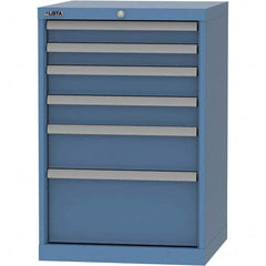 LISTA - 6 Drawer, 84 Compartment Bright Blue Steel Modular Storage Cabinet - Eagle Tool & Supply