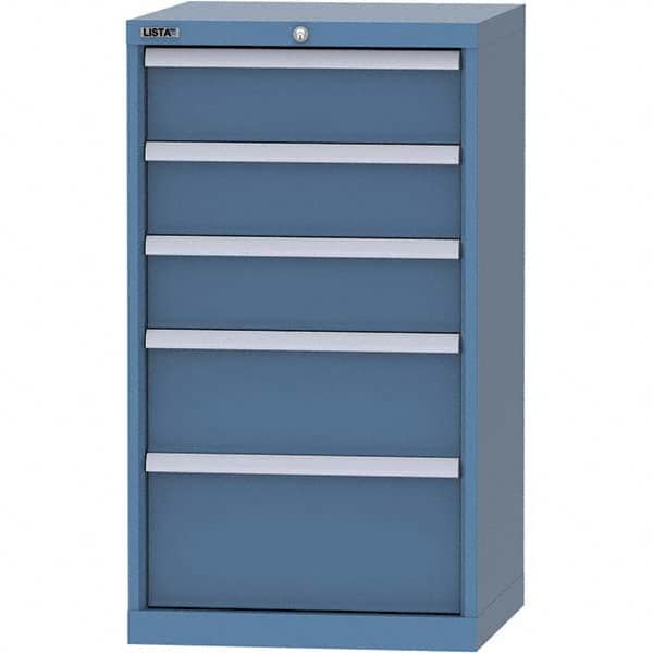 LISTA - 5 Drawer, 84 Compartment Bright Blue Steel Modular Storage Cabinet - Eagle Tool & Supply