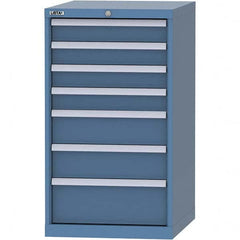 LISTA - 7 Drawer, 99 Compartment Bright Blue Steel Modular Storage Cabinet - Eagle Tool & Supply