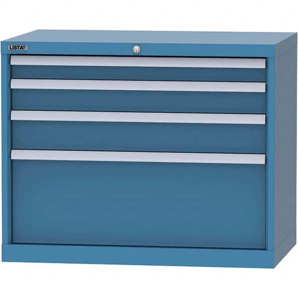 LISTA - 4 Drawer, 84 Compartment Bright Blue Steel Modular Storage Cabinet - Eagle Tool & Supply