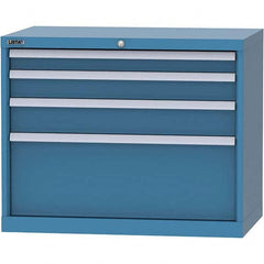 LISTA - 4 Drawer, 84 Compartment Bright Blue Steel Modular Storage Cabinet - Eagle Tool & Supply