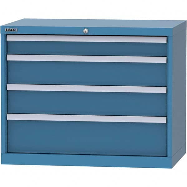 LISTA - 4 Drawer, 84 Compartment Bright Blue Steel Modular Storage Cabinet - Eagle Tool & Supply
