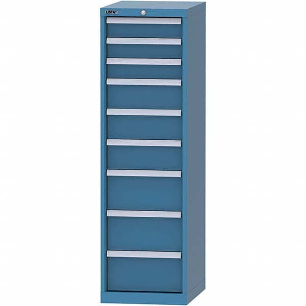 LISTA - 9 Drawer, 216 Compartment Bright Blue Steel Modular Storage Cabinet - Eagle Tool & Supply