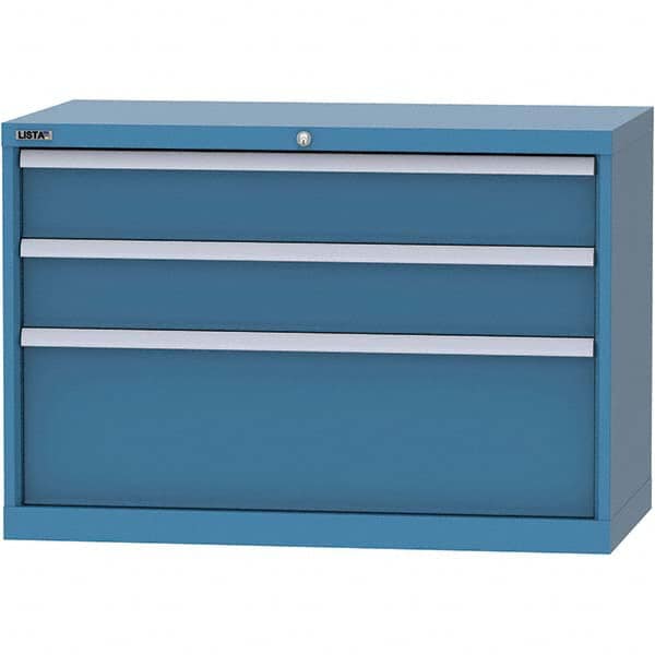 LISTA - 3 Drawer, 84 Compartment Bright Blue Steel Modular Storage Cabinet - Eagle Tool & Supply