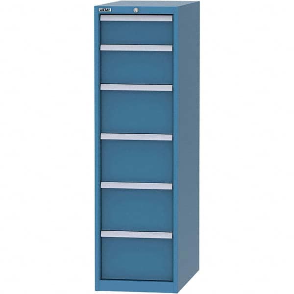 LISTA - 6 Drawer, 45 Compartment Bright Blue Steel Modular Storage Cabinet - Eagle Tool & Supply