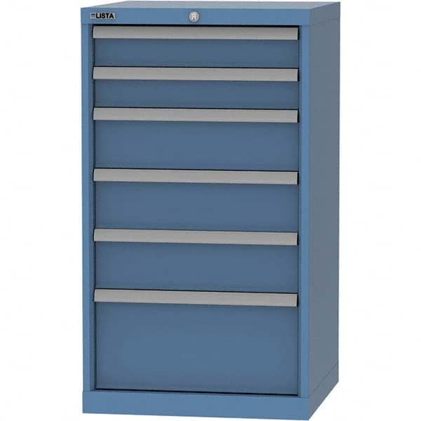 LISTA - 6 Drawer, 84 Compartment Bright Blue Steel Modular Storage Cabinet - Eagle Tool & Supply