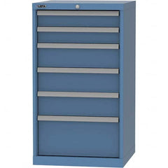 LISTA - 6 Drawer, 84 Compartment Bright Blue Steel Modular Storage Cabinet - Eagle Tool & Supply