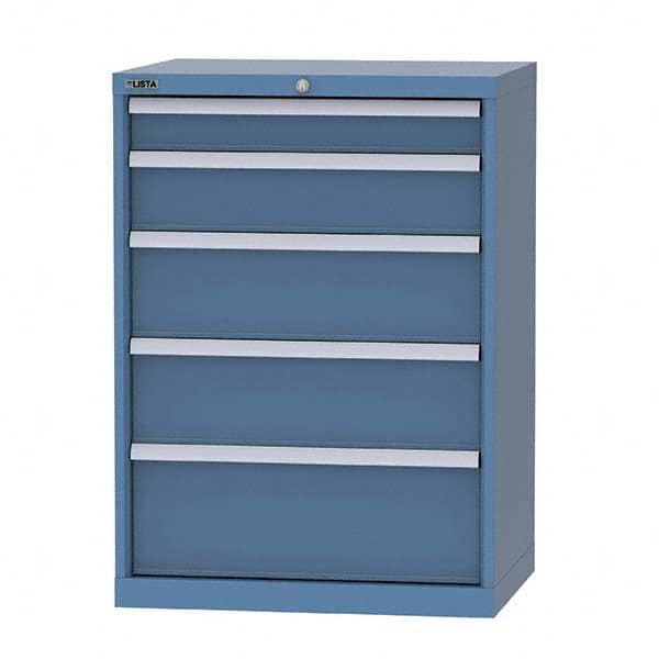 LISTA - 5 Drawer, 124 Compartment Bright Blue Steel Modular Storage Cabinet - Eagle Tool & Supply