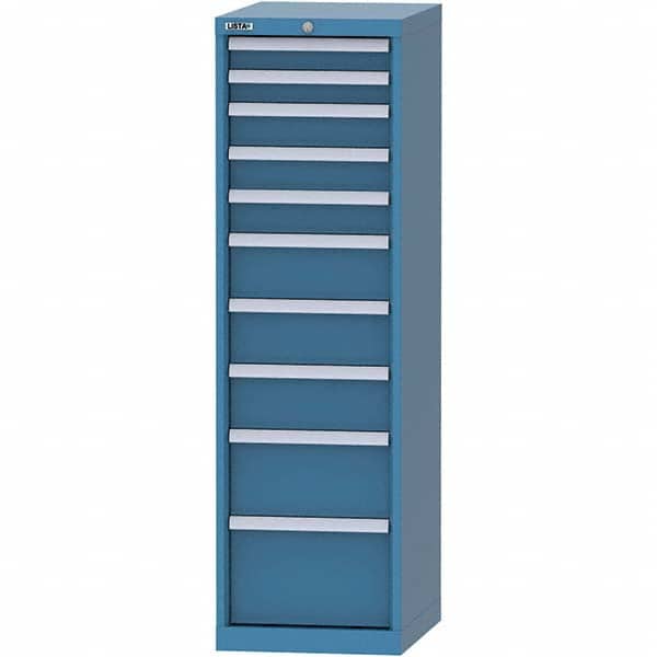 LISTA - 10 Drawer, 45 Compartment Bright Blue Steel Modular Storage Cabinet - Eagle Tool & Supply
