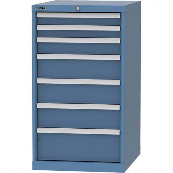LISTA - 7 Drawer, 99 Compartment Bright Blue Steel Modular Storage Cabinet - Eagle Tool & Supply