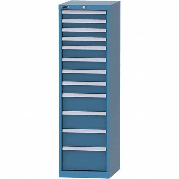 LISTA - 12 Drawer, 45 Compartment Bright Blue Steel Modular Storage Cabinet - Eagle Tool & Supply