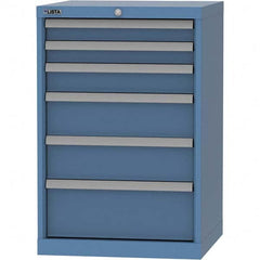 LISTA - 6 Drawer, 84 Compartment Bright Blue Steel Modular Storage Cabinet - Eagle Tool & Supply
