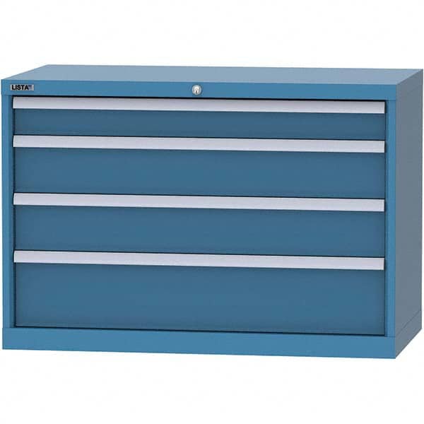 LISTA - 4 Drawer, 84 Compartment Bright Blue Steel Modular Storage Cabinet - Eagle Tool & Supply